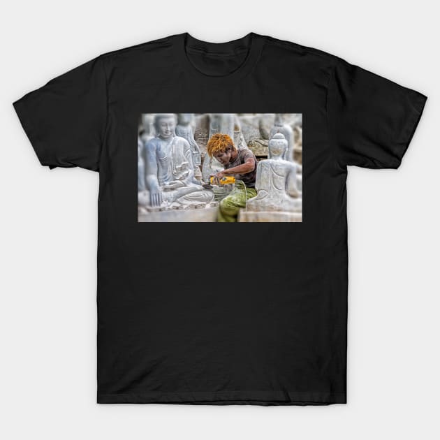 Stone Carver. T-Shirt by bulljup